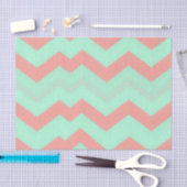 Mint-Korallen-Chevron-Muster Seidenpapier (Handwerk)