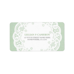 Mint Lace Doily Address Labels Adressaufkleber