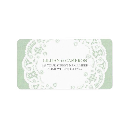 Mint Lace Doily Address Labels Adressaufkleber (Vorne)