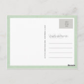 Mint Lace Doily Wedding Danke Postcard Postkarte (Rückseite)