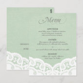 Mint Lace Doily Wedding Menu Postkarte (Vorne/Hinten)