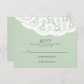Mint Lace Doily Wedding RSVP (Vorne/Hinten)