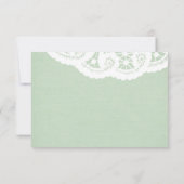 Mint Lace Doily Wedding RSVP Karte (Rückseite)
