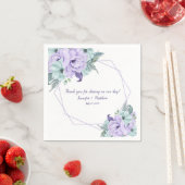 Mint Lavender Lila Watercolor Peonies Empfang Serviette (Beispiel)