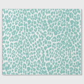 Mint Leopard Muster Geschenkpapier (Flach)