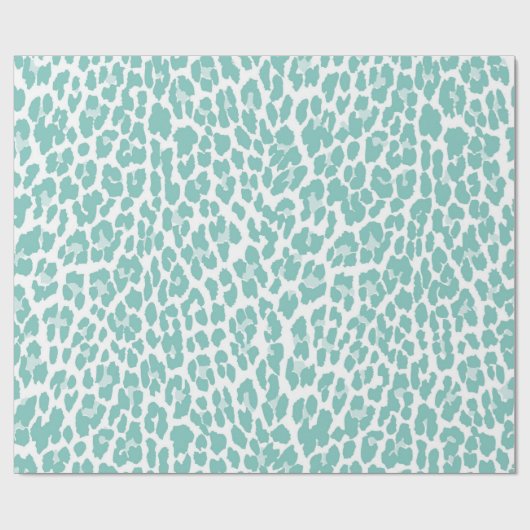 Mint Leopard Muster Geschenkpapier (Flach)