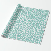Mint Leopard Muster Geschenkpapier (Ungerollt)