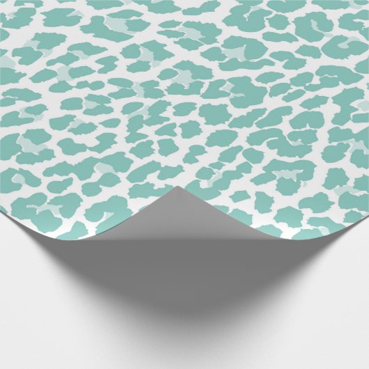 Mint Leopard Muster Geschenkpapier (Ecke)