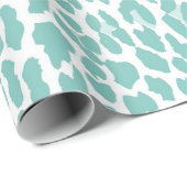 Mint Leopard Muster Geschenkpapier (Rolleneckpunkt)