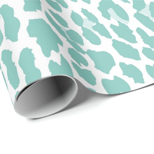 Mint Leopard Muster Geschenkpapier (Rolleneckpunkt)