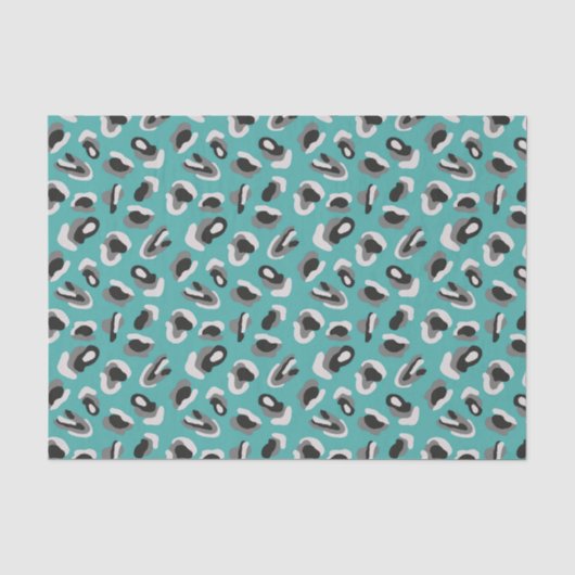 Mint Leopard Tierdruck-Muster Seidenpapier (Vorderseite)