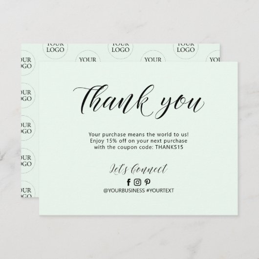 Mint Letting Business Package Dankeschön Card Dankeskarte (Vorne/Hinten)