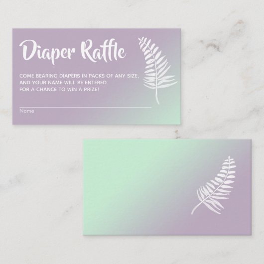 Mint & Lilac Ombre Babydusche Windelwaschkarten Begleitkarte (Vorne/Hinten)