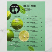 Mint Lime Restaurant Take-Away-Menü mit QR-Code Flyer (Vorne)
