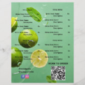 Mint Lime Restaurant Take-Away-Menü mit QR-Code Flyer (Hinten)
