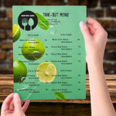 Mint Lime Restaurant Take-Away-Menü mit QR-Code Flyer