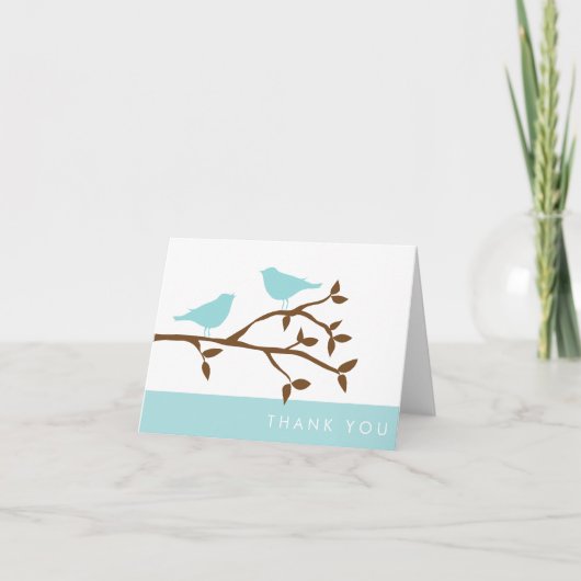 Mint Love Birds Vielen Dank Karten (Vorderseite)