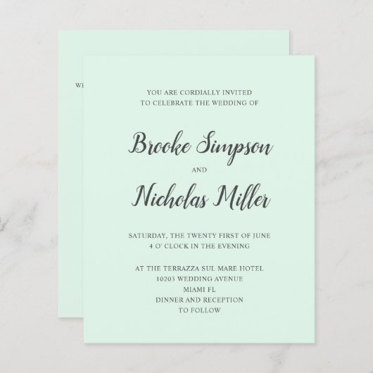 Mint LOW COST Einfache handgeschriebene Minimal Ho (Vorne/Hinten)