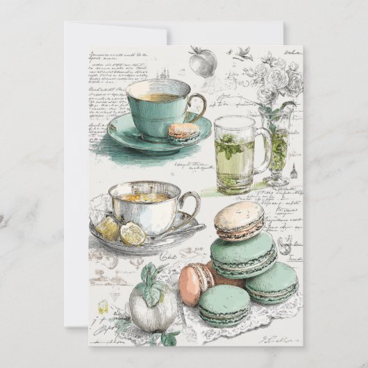 Mint & Macarons | Minty Fresh Einladung (Vorderseite)