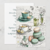 Mint & Macarons | Minty Fresh Einladung (Vorne/Hinten)