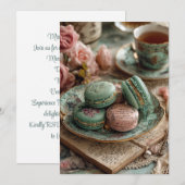 Mint & Macarons | Pariser Chic Einladung (Vorne/Hinten)
