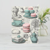 Mint & Macarons | Pastel Delight Einladung (Stehend Vorderseite)