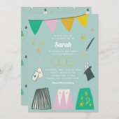 Mint Magic Show Bar Bat Mitzvah Einladung (Vorne/Hinten)