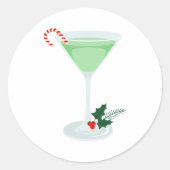 Mint Martini Runder Aufkleber (Vorderseite)