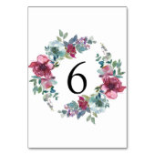 Mint & Mauve Blumenzwiebeln Tischnummer (Rückseite)