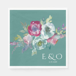 Mint & Mauve personalisierte Hochzeit Napkins Serviette
