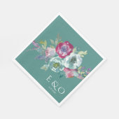 Mint & Mauve personalisierte Hochzeit Napkins Serviette (Ecke)