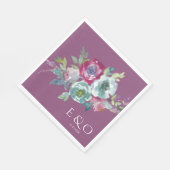Mint & Mauve personalisierte Hochzeit Napkins Serviette (Ecke)