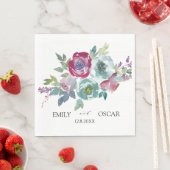 Mint & Mauve personalisierte Hochzeit Serviette (Beispiel)