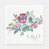 Mint & Mauve personalisierte Hochzeit Serviette (Vorderseite)