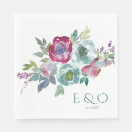Mint & Mauve personalisierte Hochzeit Serviette
