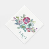 Mint & Mauve personalisierte Hochzeit Serviette (Ecke)