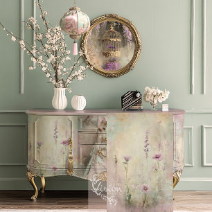 Mint Mauve Romance, Florales Feld, Kolibri Seidenpapier