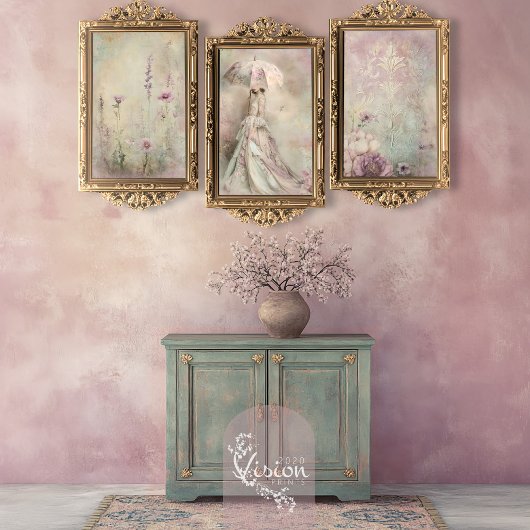 Mint Mauve Romance, imprägnierter Effekt-Schaden Seidenpapier