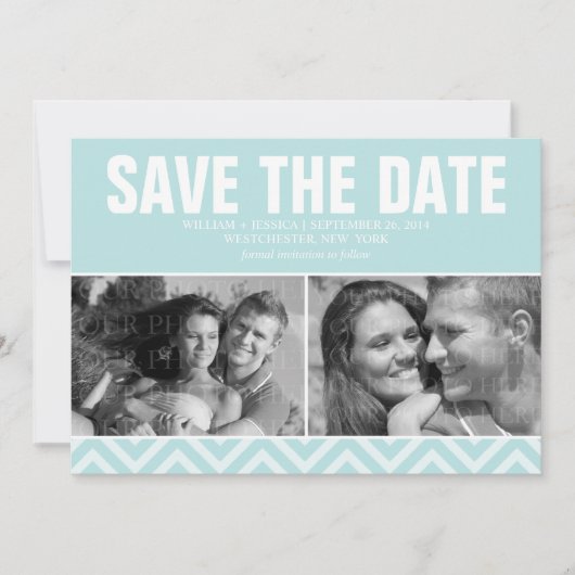Mint Moderne Hochzeit rettet das Datum Save The Date (Vorderseite)
