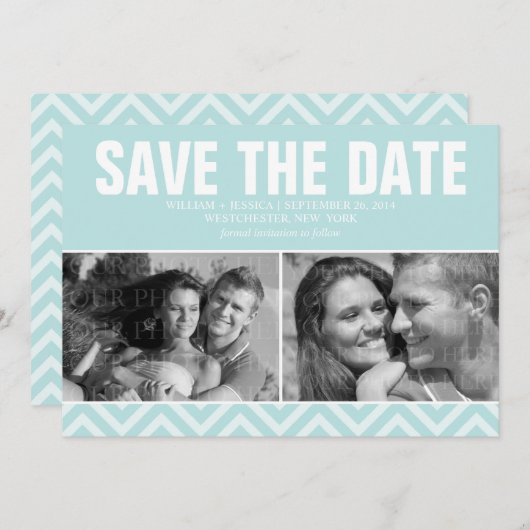 Mint Moderne Hochzeit rettet das Datum Save The Date (Vorne/Hinten)