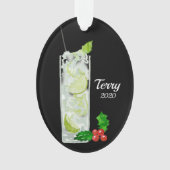 Mint Mojito Cocktail Personalisierte Einrichtung Ornament (Vorderseite)