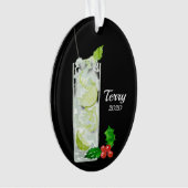 Mint Mojito Cocktail Personalisierte Einrichtung Ornament (Vorderseite)