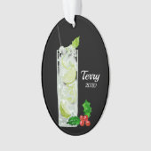 Mint Mojito Cocktail Personalisierte Einrichtung Ornament (Vorderseite)