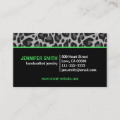 Mint Monogram Classic Leopard Print Rockabilly Visitenkarte (Rückseite)