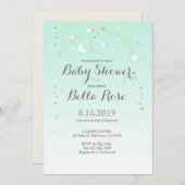 Mint Moon Star Neutral Baby Dusche laden ein Einladung (Vorne/Hinten)