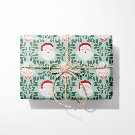 Mint Mr. & Mrs. Claus Christmas Wrapping Paper Geschenkpapier