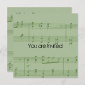 Mint Music Sheet Baby Dusche Einladung (Vorne/Hinten)