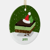 Mint Nanaimo Bar Weihnachtsmannmütze Jahr Weihnach Keramik Ornament (Rechts)
