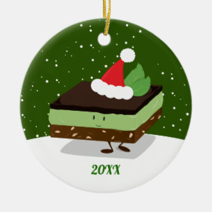 Mint Nanaimo Bar Weihnachtsmannmütze Jahr Weihnach Keramik Ornament