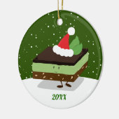 Mint Nanaimo Bar Weihnachtsmannmütze Jahr Weihnach Keramik Ornament (Links)